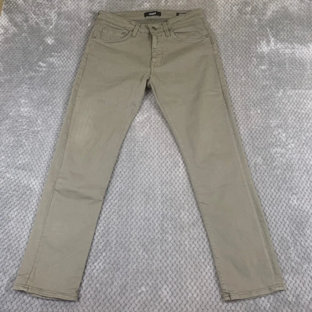 Mavi Marcus Slim Straight Leg Pants Mens 31x30 Olive Green Stretch Twill M00351